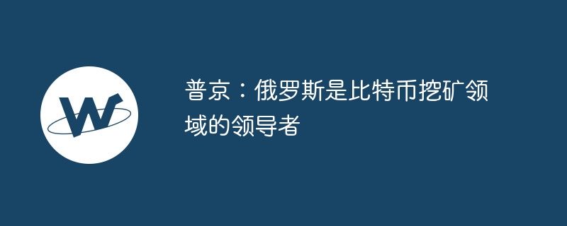 普京：俄罗斯是比特币挖矿领域的领导者